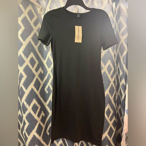 NWT SHEIN basics black dress size M - Picture 1 of 6